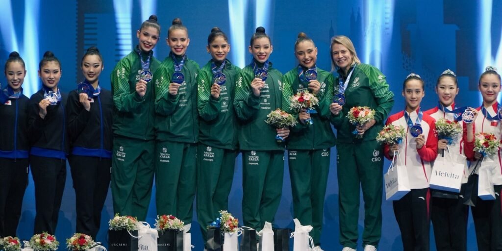 ginastica-ritmica:-brasil-leva-ouro-inedito-na-copa-do-mundo,-em-milao